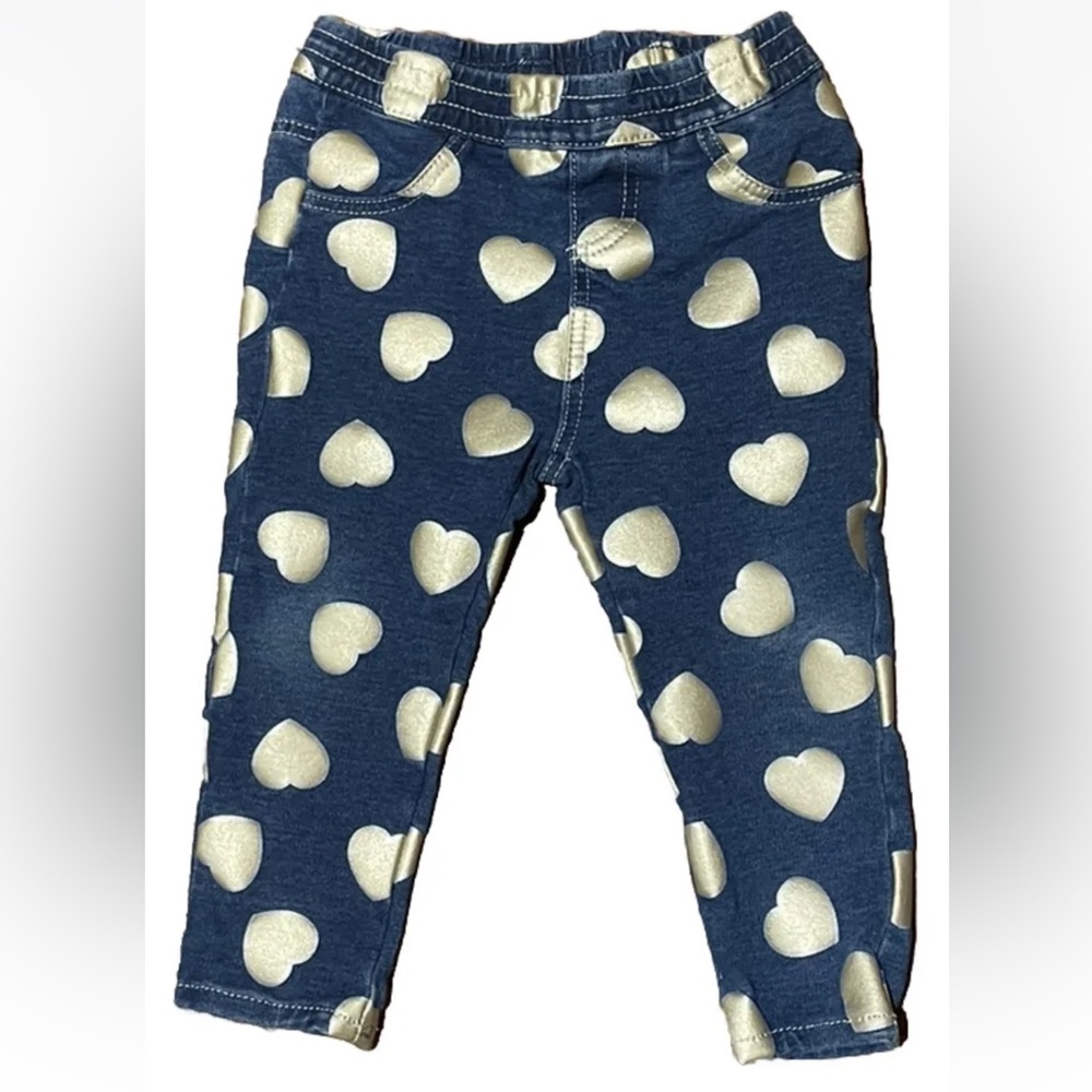 🔥5/$20🔥 GUESS Baby Toddler Denim Jeans Pants Skinny Hearts Size 12M